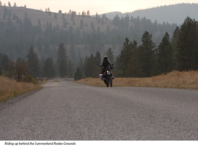 Riding the HP2 west of the Summerland Rodeo Grounds