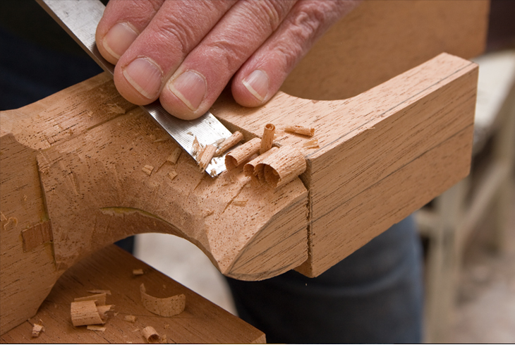 John Park making a guitar in his workshop