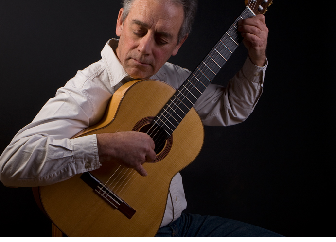 John Park with his handcrafted flamenco guitar