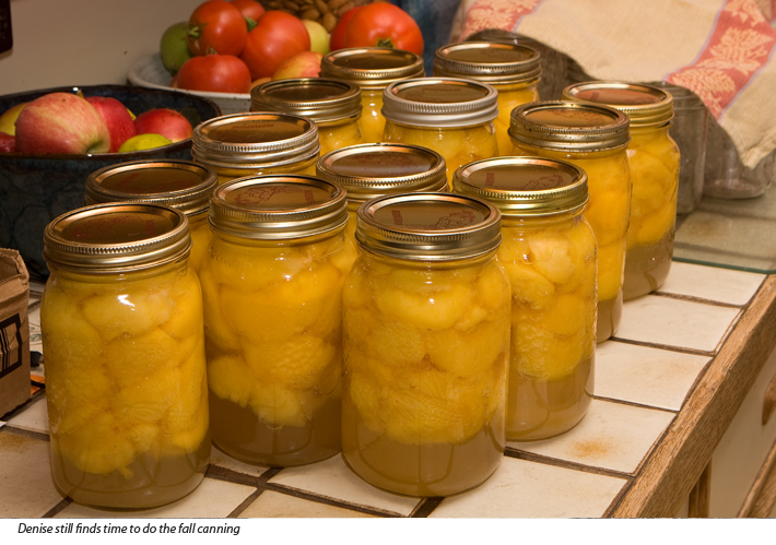 Canned peaches produced by Denise MacDonald and orchardist in Summerland, BC