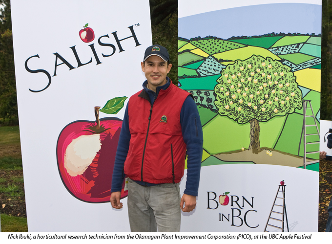 Nick Ibuki of the Okanagan Plant Improvement Corporation (PICO) at Salish apple launch