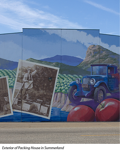 Mural by Larry Hunter on Summerland Packing House wall